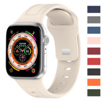 สายรัดซิลิโคนอ่อนสำหรับสายคาด Apple Watch Ultra2 49มม. 44มม. 45มม. 42มม. 41มม. 42มม. 42มม. 42มม. 38มม. สายนาฬิกาสปอร์ตสำหรับ I Watch Serise 9 8 7 6 5 4 SE