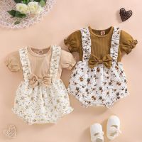 COD ۩ The Outline Shop27dgsd6gfd Ready Stock Cotton Baju baby girl bowknot romper baby girls floral jumpsuit for newborn clothes 0-18Months