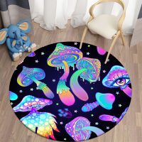 Psychedelic Mushroom Round Car for Living Room Rugs Kids Car Soft Non-slip Floor Mat for Children Bedroom Car tapis