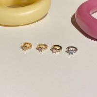 Tiny Crystal Hoop ต่างหูห่วงขนาดเล็กประดับเพทาย บริการเก็บเงินปลายทาง