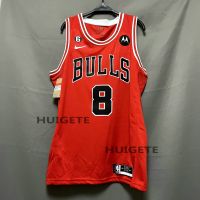 2022-23 New Original NBA Chicago Bulls 8 Zach LaVine Jersey Icon Edition Red Swingman Heat-pressed