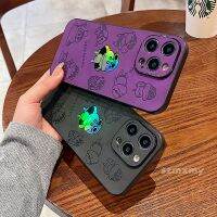 เลเซอร์การ์ตูนดินสอสีเคสโทรศัพท์ใหม่ขนาดเล็ก Iphone 14 12 13 11 Pro X Xs Max XR 7 8 14 Plus ปลอกอ่อนหนังแกะ