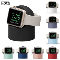 HOCE วงกลมหรูหรานาฬิกาแท่นชาร์จไร้สายสำหรับ Apple Watch Series 4 3 2 1 44มม. 42มม. 40มม. แท่นชาร์จตัวยึดซิลิโคน