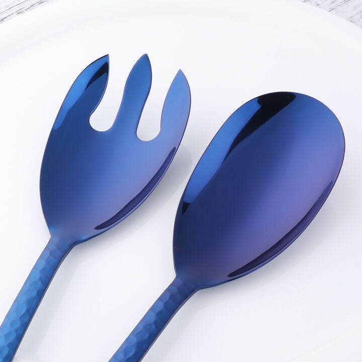 12ชิ้นบิ๊กสลัดช้อนส้อมสแตนเลส-rose-g-old-ขนาดใหญ่สลัดเซิร์ฟเวอร์มีด-flatware-ยาวให้บริการช้อนส้อมพาสต้าเครื่องมือ