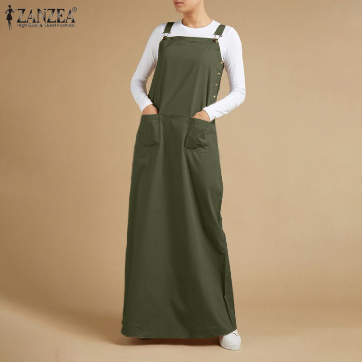 zanzea-ladies-waistcoat-square-neck-casual-loose-solid-color-workwear-dress