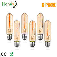 Hcnew 6pcs LED Vintage Edison Light Lamp LED Bulb T30 2W E27 Retro Flame Light For Home Decoration 220V Tube Bulb Luminaria