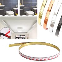 ▨ஐ 20 meters Gold Tape Self-adhesive Mirror Wall Sticker Waterproof PVC Decoration Line for Background Wall furniture Decor Decal