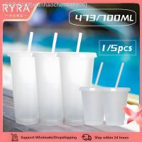 ยาแอลอีดี☈♤Xianhaochen048906 Copo De Palha Com Tcopos Transparentes Suco Frio Leite Chá Caneca Café Copo Reuthylvel Plásticko Fosco Garrafas 1ชิ้น5ชิ้น