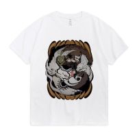 Jujutsu Kaisen Satoru Gojo Anime T-shirt Japanese Manga Pose with Animals T Shirt Short Sleeve Summrt Cotton Tee Shirt Unisex XS-4XL-5XL-6XL