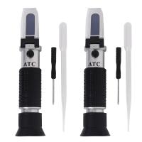 2X Beer Wort and Wine Refractometer, Dual Scale - Specific Gravity 1.000-1.120 and Brix 0-32%, (Aluminum)