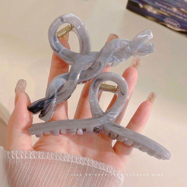 ink-and-wash-style-large-grip-clip-fashionable-and-simple-acrylic-hair-clip-curly-hair-shark-clip-headwear