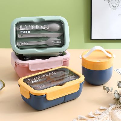 New Lunch Box Portable Compartment Fruit Food Box Microwave Lunch Box With Fork And Spoon Kinfe Picnic Fresh Box