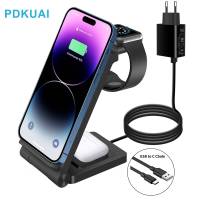 ZZOOI 3 IN 1 22W Wireless Charger Stand For Apple Watch 8 Fast Charging Dock Station For iPhone 14 13 12 11 Pro Max X 8 Airpods Pro