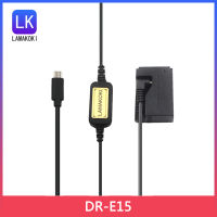 DR-E15 DC Coupler LP-E12 ACK-E15แบตเตอรี่ CA-PS700 USB C สายไฟ PD สำหรับ Canon E Rebel SL1กล้องดิจิตอล