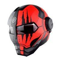 SOMAN SM515 Motorcycle Helmet Flip Up Verspa Skull Capacete Robot Moto Casco