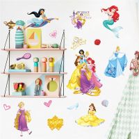 Beautiful Cinderalle Aurora Rapunzel Princess Decorative Stickers For Girls Room Home Decoration Kids Wall Decals Poster Wall Stickers  Decals