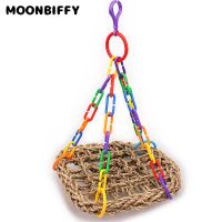 Bird Swing Chewing Toys Parrot Hammock Bell Toys Parrot Cage צעצועים Bird Perch with Wood Beads Hanging for Small Parakeets