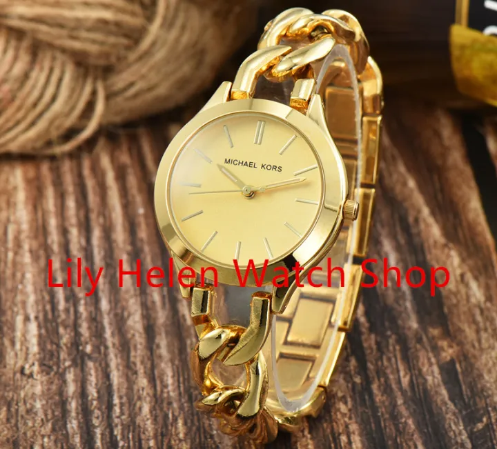 33mm MK3222 Gold MICHAEL KORS Watch For Women Sale Original Pawnable Slim  Runway Twist MK Watch