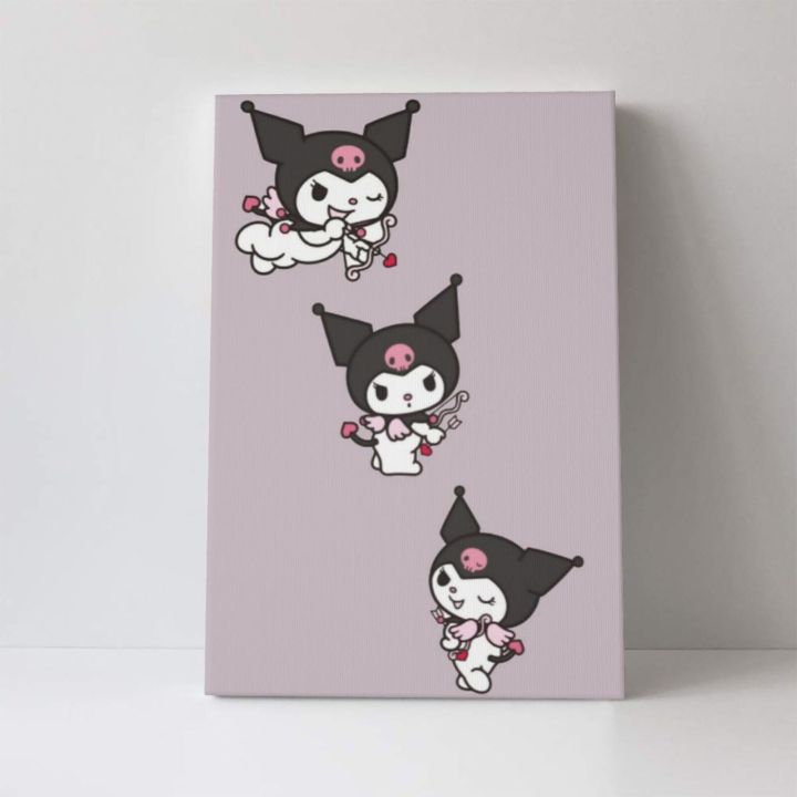 sanrio-kuromi-ไร้กรอบ-คุณภาพสูงผ้าใบไร้กรอบตกแต่งภาพ16x24in-แนวตั้ง-ผ้าใบวาดภาพ-ตกแต่งผนัง-โปสเตอร์