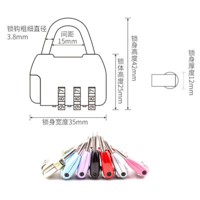 Mini travel bag combination lock suitcase code padlock door locks for cabinet door Luggage gym swimming pool drawer