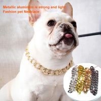 Gold Dog Chain Collar Choker For Large Pitbull Bulldog Teddy French Bulldog Metal Collar Pet Necklace Dog Jewelry Pet Products