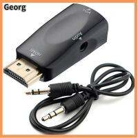 GEORG พร้อมพอร์ตเสียง3.5มม. ตัวแปลง HDMI เป็น VGA เอาต์พุต VGA ตัวเมีย สากลสากลสากล ตัวแปลง HDMI เป็น Audio อะไหล่สำหรับเปลี่ยน อินพุต HDMI ตัวผู้