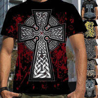 2023 Viking 3d Printed T-shirt Mens Street Hip-hop Harajuku Cool Viking Totem Fashion Short-sleeved Top T-shirt S-5XL