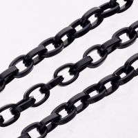 5M Aluminium Cable Chains Unwelded Oval Shape Black Metal Chain for Jewelry Making Material DIY Necklace Bracelet Supplies