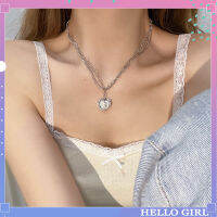 2022 New Love Shape Multi-Layer กระพริบเพชร Zircon สร้อยคอผู้หญิง Hello Girl เครื่องประดับ