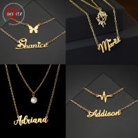 Goxijite Personalized Double Layer Name Necklace For Women Custom More Kinds Butterfly Star Names Necklaces Best Girl Jewelry