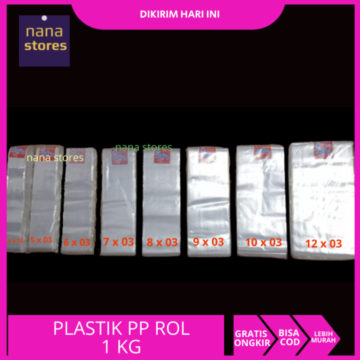 Plastik Roll Pp Roll Bening Bungkus Makanan Dan Barang Ukuran 4 5 6 7 8 9 10 Dan 12 Tebal 7666