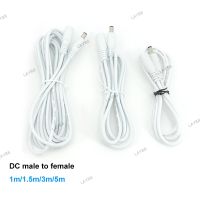 1m 5m white DC Power supply Female to Male connector Cable Extension Cord Adapter Plug 12V 22awg 5.5x2.1mm Cords For Strip Light YB8TH