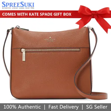 Kate Spade New York Katy Textured Leather Medium Convertible Shoulder Bag  Allspice Cake One Size: Handbags: Amazon.com