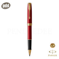 PARKER ปากกาป๊ากเกอร์ โรลเลอร์บอล ซอนเน็ต เรด แล็ค จีที สีแดง - PARKER Sonnet Rollerball Pen Red Lacquer GT [ เครื่องเขียน pendeedee ]