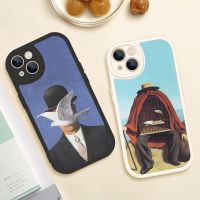 เคสแลมบ์สกินพิมพ์ลายศิลปะน่ารักสำหรับ IPhone14 13 11 12 Mini Pro MAX 8 7 Plus SE 2020 X XR XS MAX ตาข่ายกันยุงสำหรับรถเข็นเด็ก