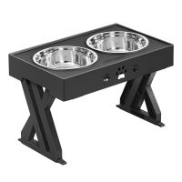 Adjustable Dog Bowl Stainless Steel Large Food Water Feeders with Stand Pet Feeding Double Cat Bowls Lift Table for Dog