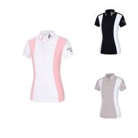 ANEW⊙☈﹊ Malbon Golf short-sleeved t-shirt womens top half-sleeved GOLF quick-drying breathable stand-up collar all-match jersey