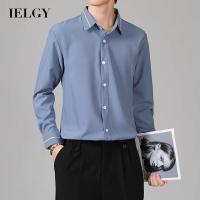 IELGY เสื้อเชิ้ตแขนยาวผู้ชาย All Match Black