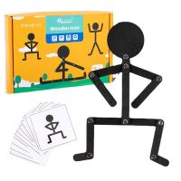Kids Montessori Educational Wooden Stick Men Puzzle Game Kids Hand Skill Fine Motor Training Assemble Toys for Baby Imagination