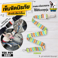 เข็มขัดนิรภัย Doggy Style สำหรับสัตว์เลี้ยง หมา แมว เข็มขัดที่นั่ง ลาย RAINBOW ปรับความยาวได้ 48-79 cm. ใช้ได้กับรถทุกรุ่น โดย โดย yes pet shop