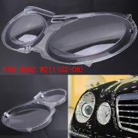 ฝาครอบเลนส์ไฟหน้าสำหรับ Mercedes Benz E CLASS W211 02-08กรอบไฟหน้ารถยนต์โป๊ะไฟแบบโปร่งใสใสด้านซ้าย/ขวา