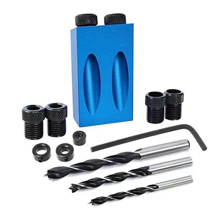 15 Degree Pocket Hole Screw Jig Locator with Dowel Drill Carpenters