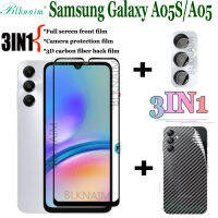 BLKNAIM3-in-1กระจกนิรภัยสำหรับ Samsung Galaxy A05S/กาแลคซี A05กระจกกันความร้อนอย่างเต็มที่ปกป้องหน้าจอ + ฟิล์มกล้อง + ฟิล์มด้านหลัง