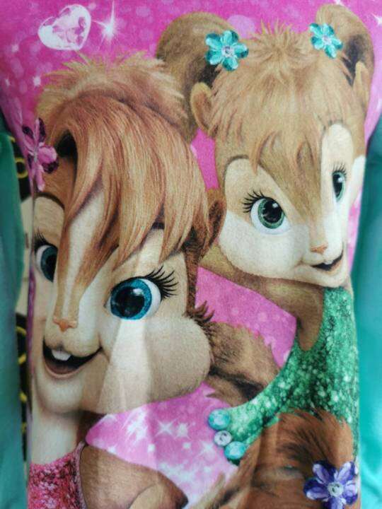 ชุดนอน-ลายการ์ตูน-the-chipettes-ผ้าสำลีอุ่นๆ