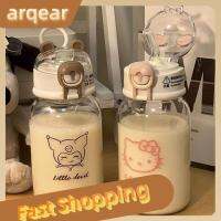 ARQEAR529453 คุโรมิ ขวดน้ำพร้อมหลอด อะนิเมะ Cinnamoroll ขวดน้ำการ์ตูนอะนิเมะ กิจกรรมกลางแจ้งกลางแจ้ง ถ้วยพร้อมหลอด แก้วน้ำดื่มแก้ว เด็กนักเรียนชายหญิง