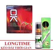 HCMCombo 1 hộp Bao cao su OK tặng 1 chai xịt Longtime kéo dài thời gian 5ml