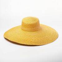 Spring And Summer New Enlarged Hat Flat Straw Straw Hat Ladies Stage Concave Shape Sun Hat