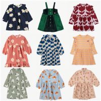 Kids Clothes Girls Princess Dress 2023 BC New AW Autumn Korean Childrens Long Sleeve Flower Print Skirts Pre Sales Clothings