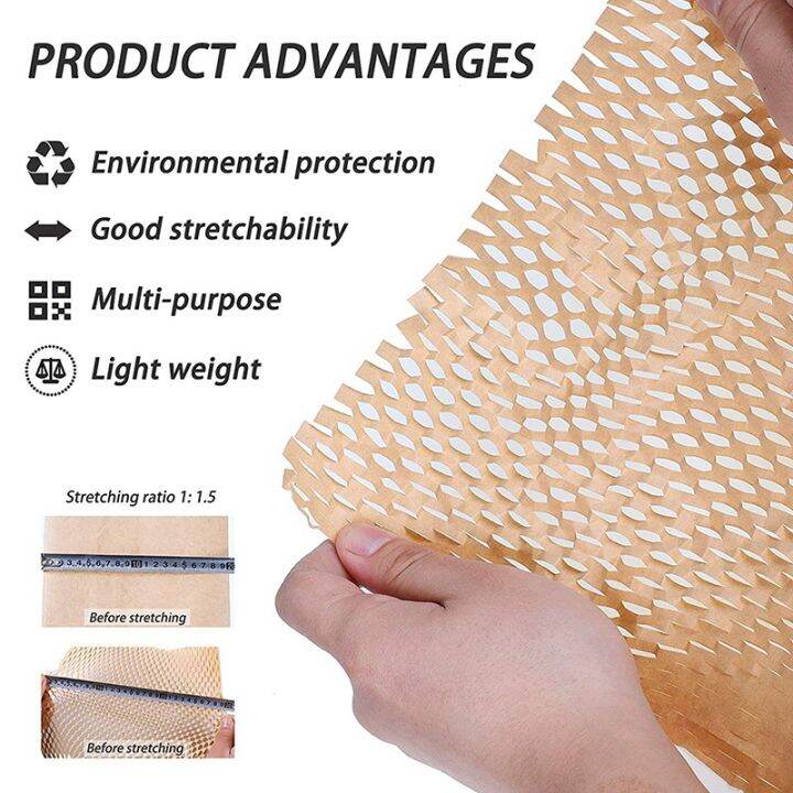 2x-honeycomb-packaging-paper-cushioning-kraft-paper-wrap-roll-11-8-inch-x-65-feet-eco-friendly-honeycomb-protective-wrap