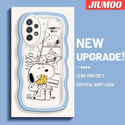 JIUMOO เคสปลอกสำหรับ Samsung Galaxy A52s 5G A52 4G A52 5G เคสลายการ์ตูนสนูปี้แฟชั่นสีสันสดใสขอบครีมเคสดีไซน์ใหม่เคสโทรศัพท์แบบใสนิ่มเคสป้องกันเลนส์กล้องถ่ายรูปเคสโปร่งใสกันกระแทก